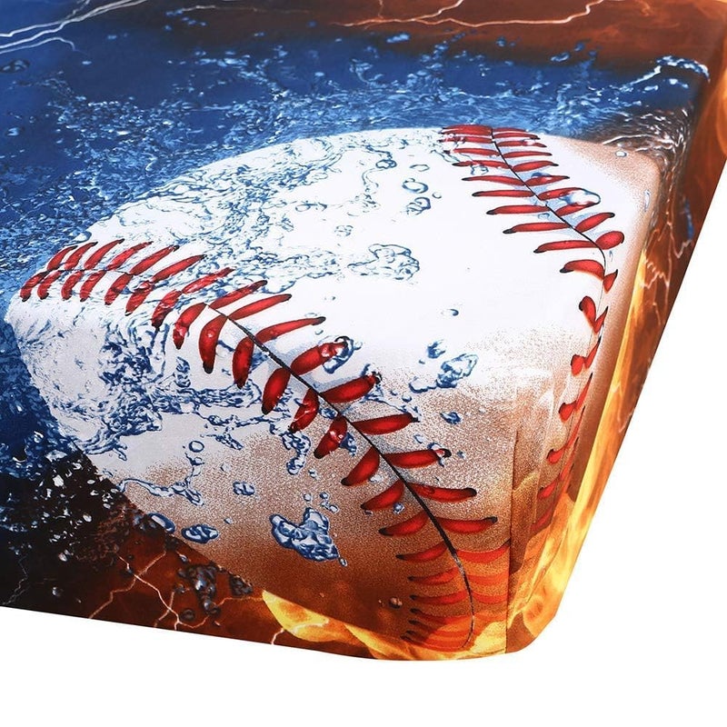 SDIII 4PCS Baseball Sheets Twin Set, Soft Microfiber Deep Pocket Sports Sheets Twin for Boys Girls Kids Teens and Baseball Lovers All Season - Image 5